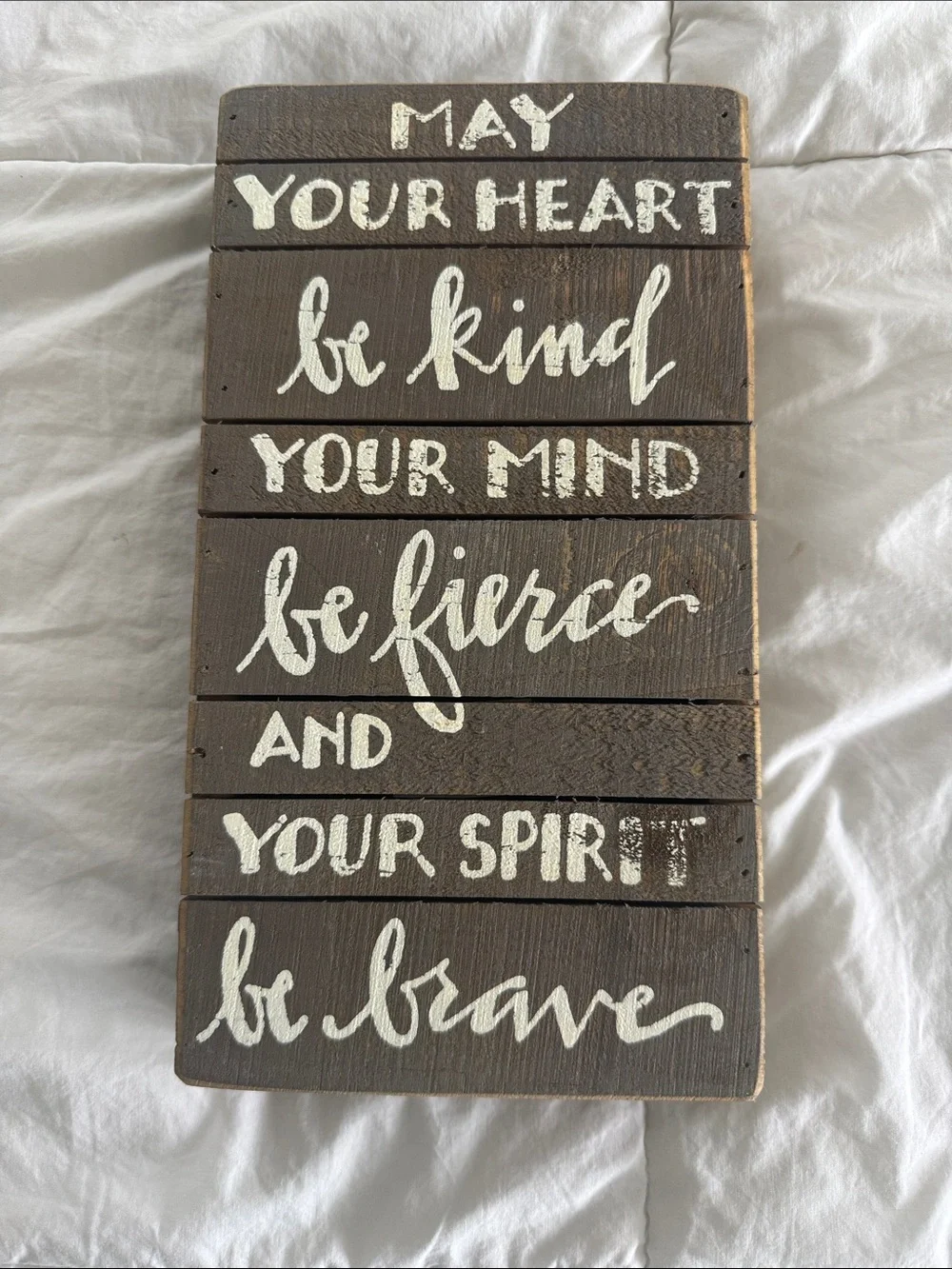 Inspirational Wall Sign - Brown 'Be Kind Be Fierce Be Brave'